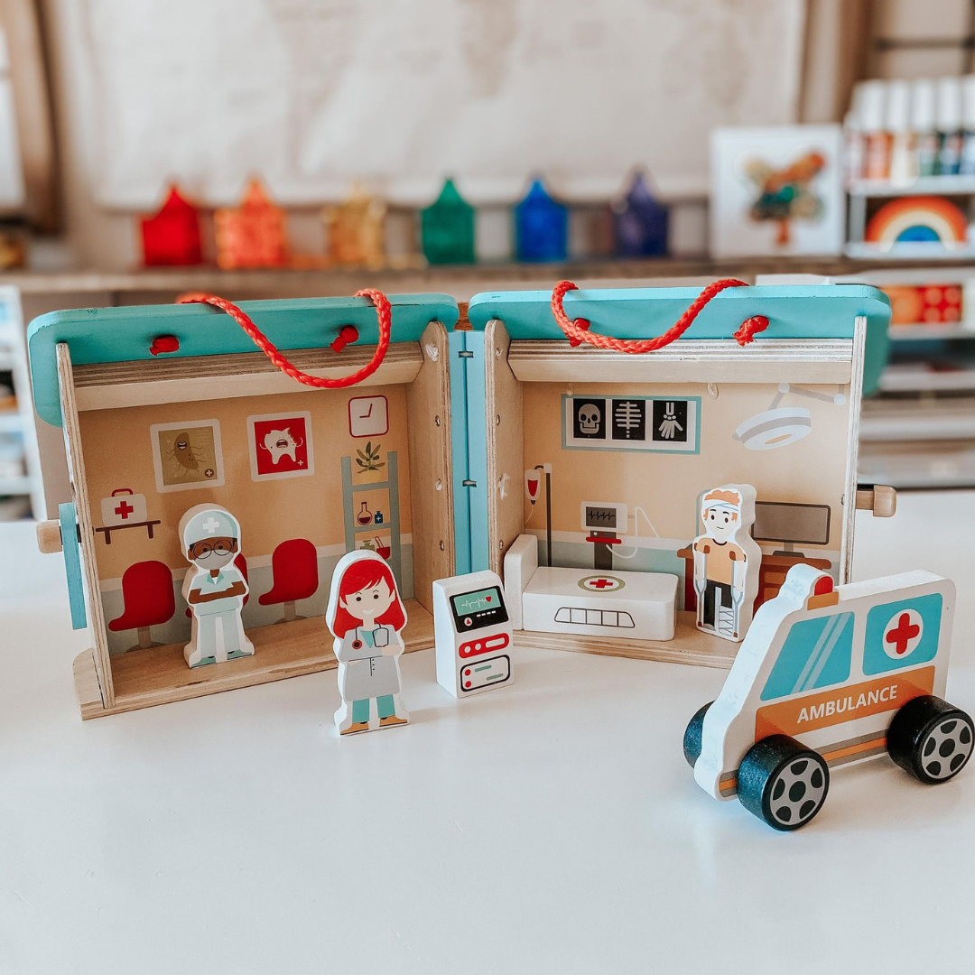 Wooden 2024 hospital playset