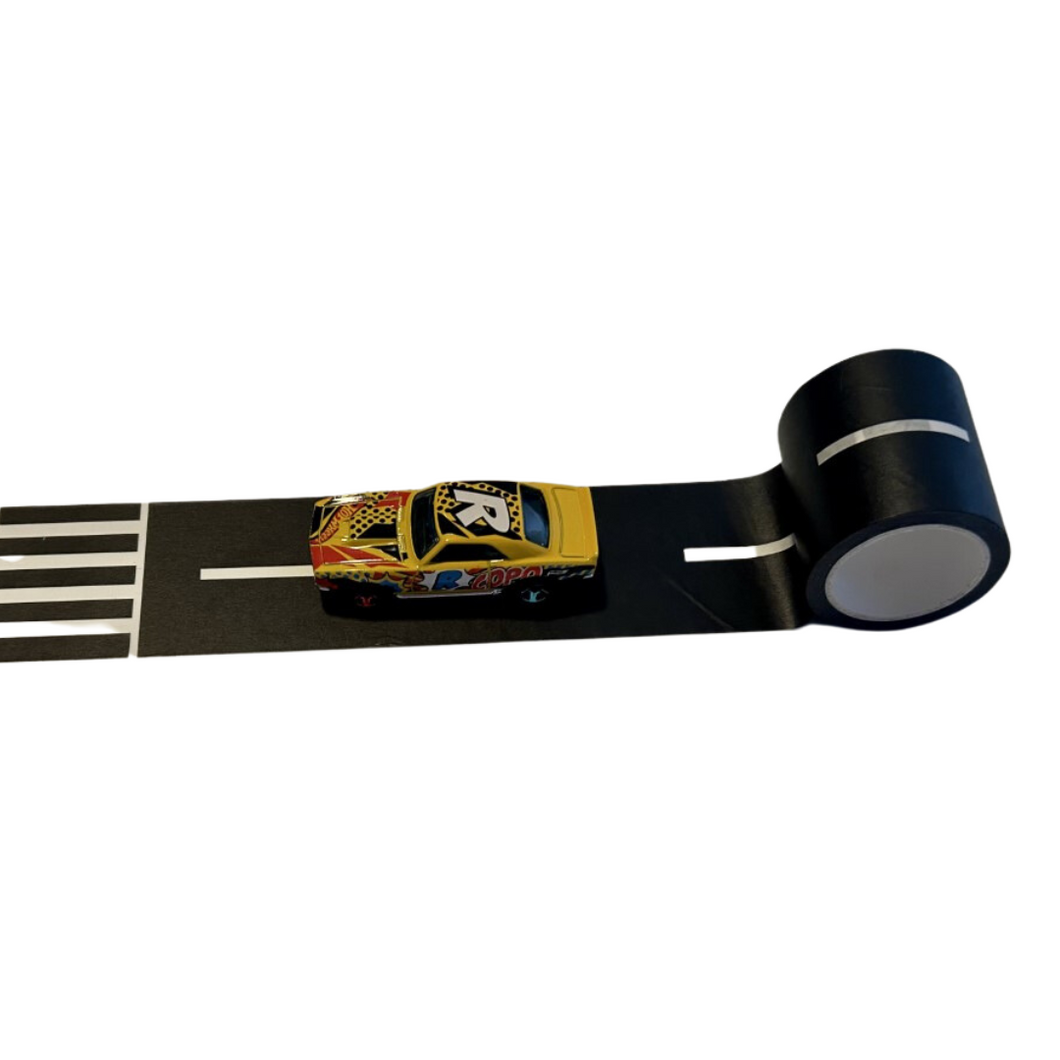  PlayTape Road Tape for Toy Cars - Sticks to Flat Surfaces, No  Residue; 2-Pack of 30 ft. x 2 in. Black Road : Toys & Games